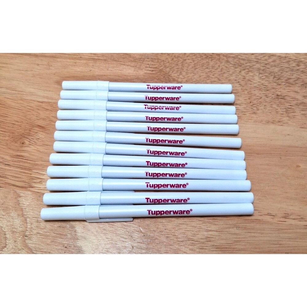 Lot of 12 BIC Tupperware Consultant Logo Blue Ink Advertising Pens